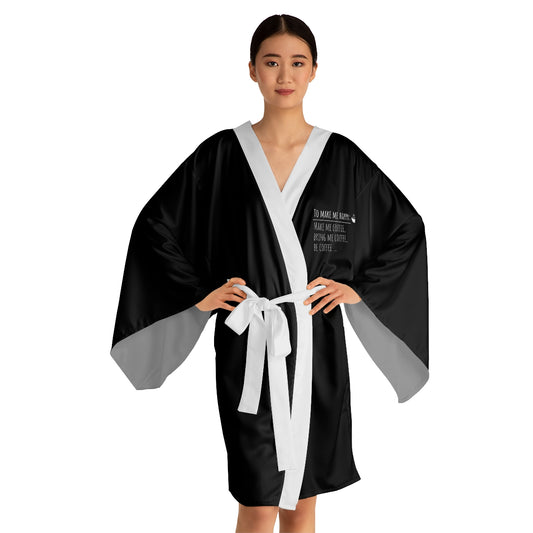 Long Sleeve Kimono Robe - Love of Coffee